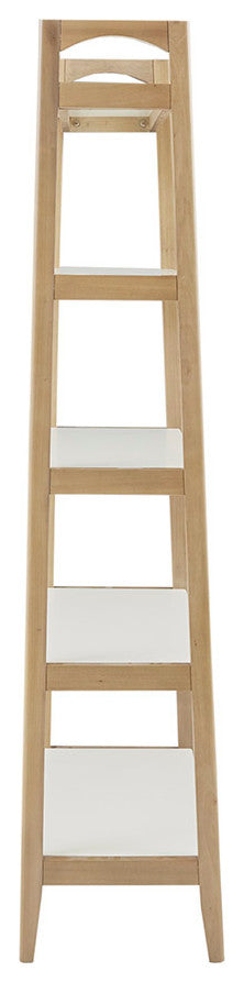 Madison Park Parker Mid-Century Modern Natural Wood Bookshelf, Natural