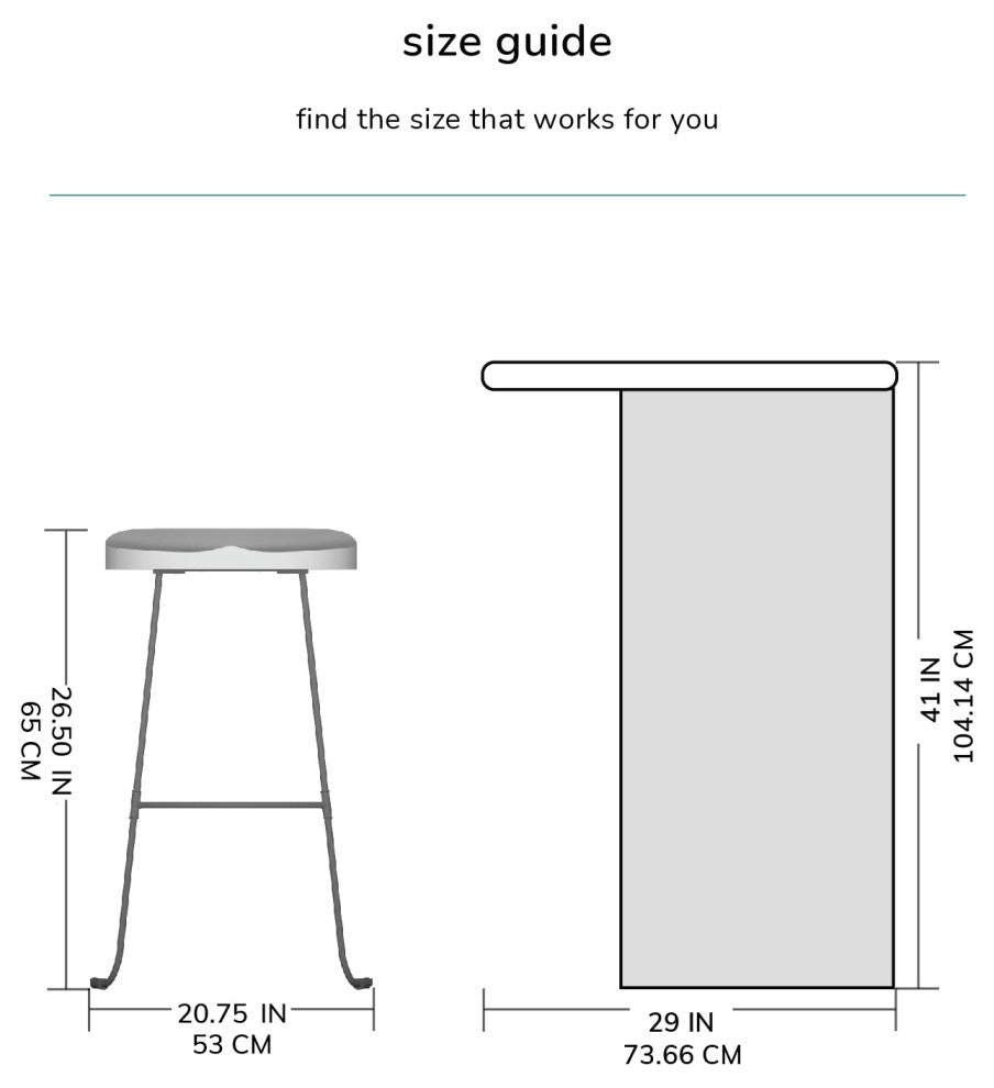 Gia 26.50" Counter Bar Stool, Black