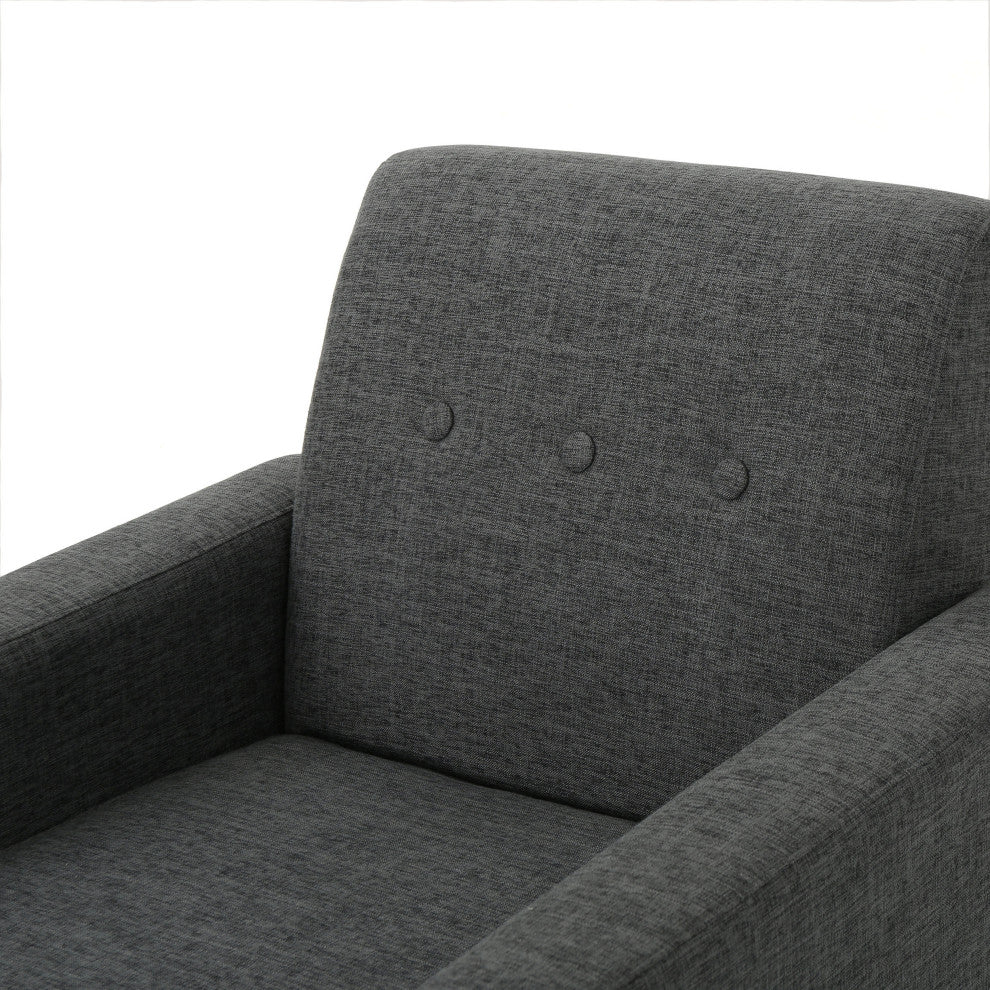 GDF Studio Stratford Mid Century Modern Fabric Club Chair, Gray