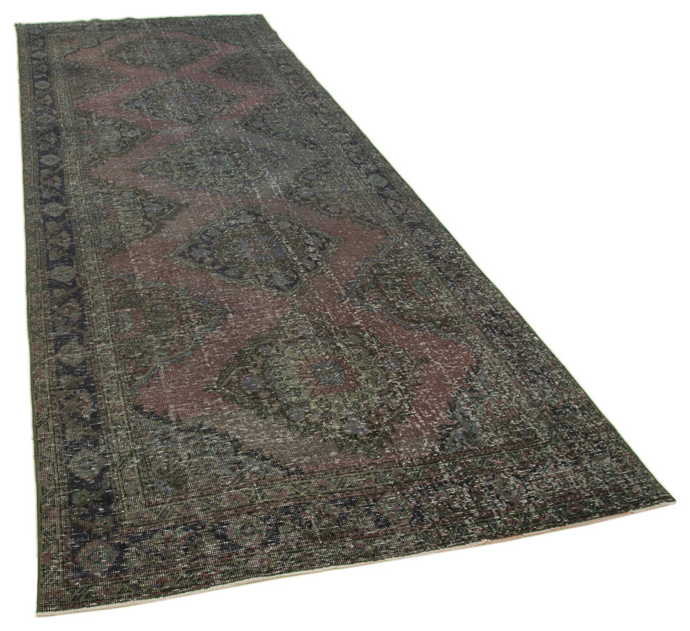 Rug N Carpet - Hand-knotted Turkish 4' 7" x 12' 4" Vintage Runner Rug