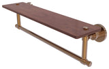 Washington Square 22" Solid Wood Shelf and Towel Bar, Brushed Bronze