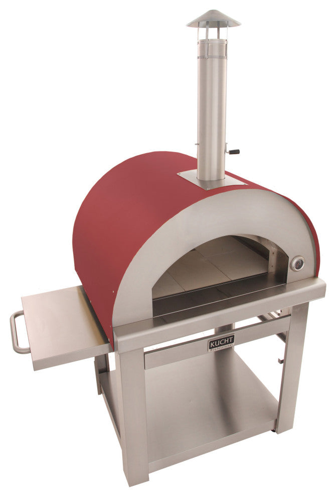 Outdoor Wood Fired Gas Pizza Oven, Red