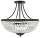 5-Light Crystal Semi Flush Mount, Black