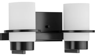 Reiss Collection Two-Light Modern Farmhouse Matte Black Vanity Light