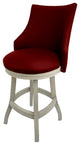 Swivel Wood Counter Bar Stool 26", Bellissima, Red - Antique White