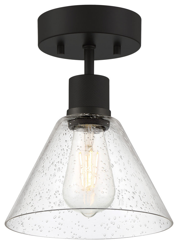 Access Lighting 63146LEDDLP/SDG Port Nine 8"W LED Semi-Flush - Matte Black