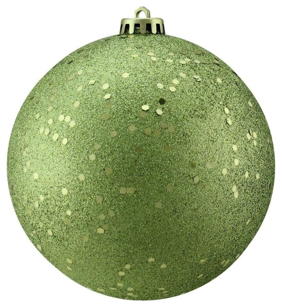 Holographic Glitter Shatterproof Christmas Ball Ornament, 6", Green Kiwi