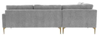 Serena Gray Velvet Large Left Arm Facing Chaise Sectional
