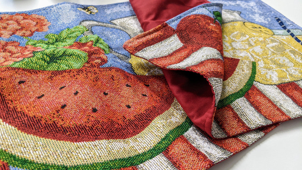 Fruity Drinks Watermelon Lemonade Vintage Woven Tapestry Placemats