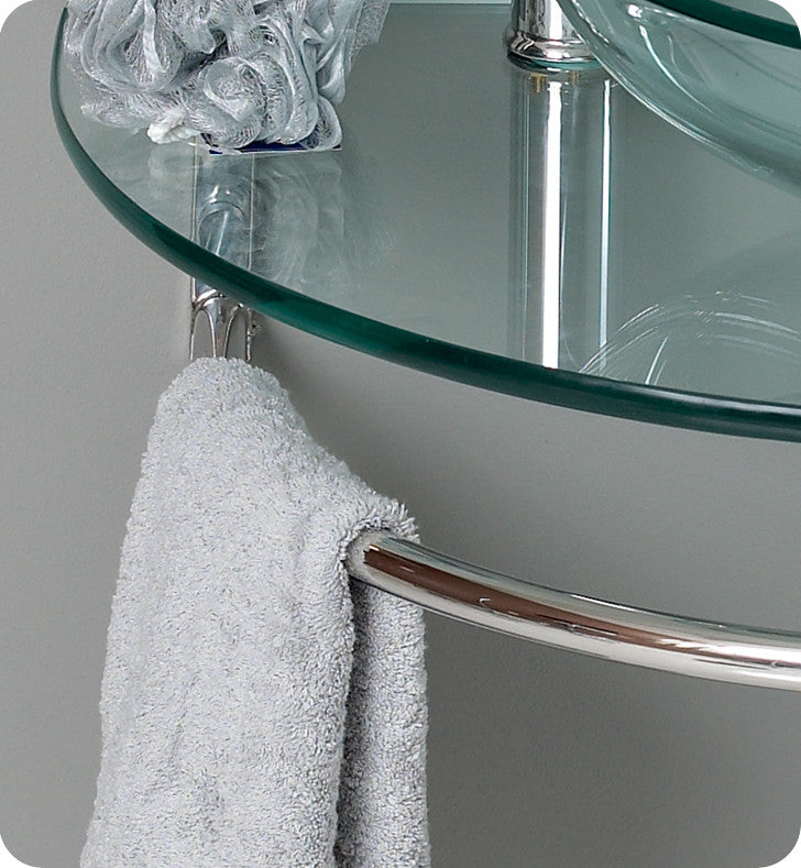 Attrazione Modern Glass Bathroom Vanity With Frosted Edge Mirror, FFT3112CH