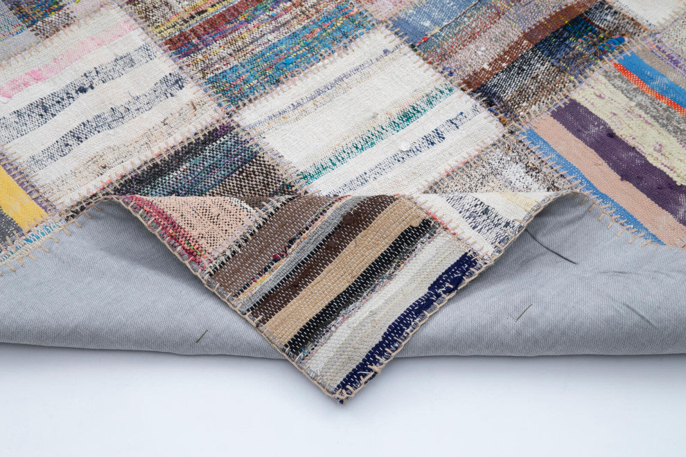 Rug N Carpet - Handmade Turkish 6' 5'' x 9' 9'' Contemporary Patchwork Kilim Rug
