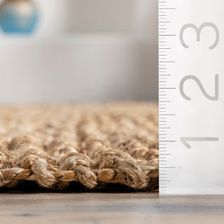 Nuloom Fringe Handwoven Jute Area Rug, Natural 6'x9'