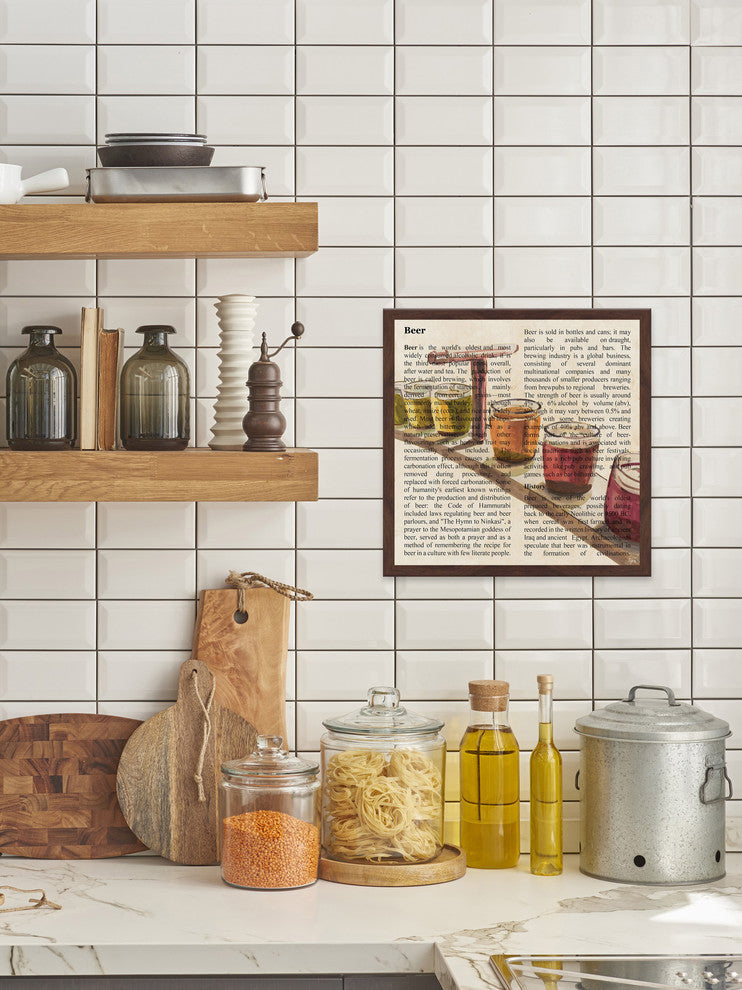"Beer Smorgasbord" Framed Painting Print, 18"x18"