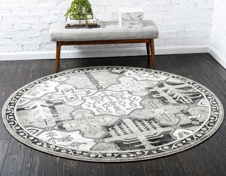 Unique Loom Gray La Jolla Cathedral 3' 3 x 3' 3 Round Rug