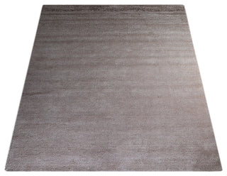 Hand Knotted Loom Silk Mix Area Rug Solid Beige