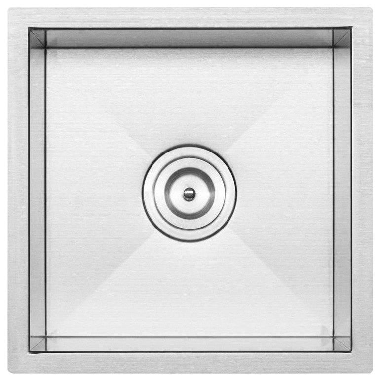 16" Zero Radius Undermount 16-Gauge Stainless Steel Kitchen and Bar Sink, Sink W