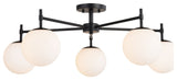Armitage Five Light Semi-Flush Mount in Matte Black