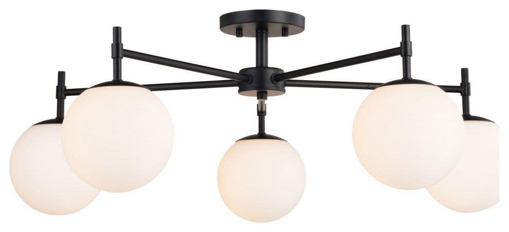 Armitage Five Light Semi-Flush Mount in Matte Black