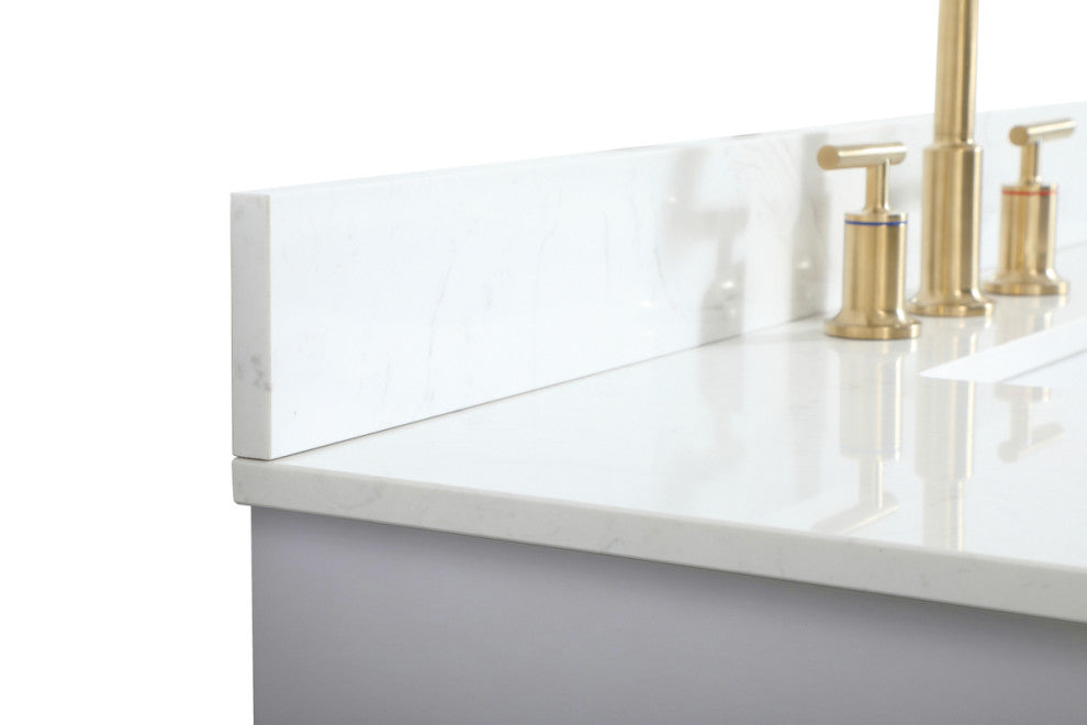 42" Single Bathroom Vanity, Gray, With Backsplash