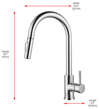 Elegant Lighting FAK-302 Jack 1.8 GPM 1 Hole Pull Down Kitchen - Matte Black