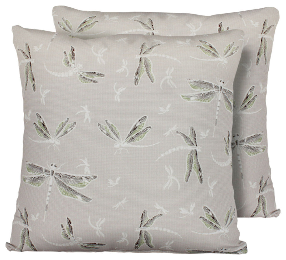 Square Outdoor Patio Pillows, Dragonfly