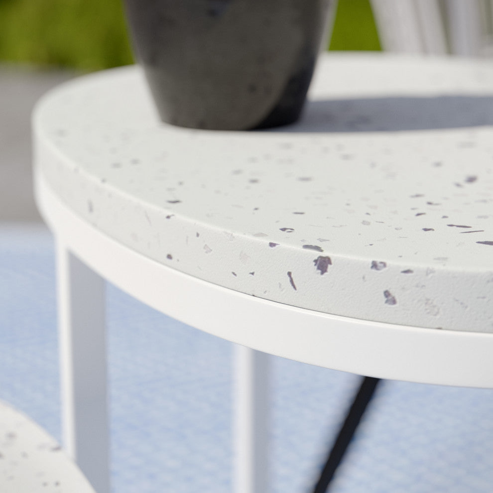 Vicanno Terrazzo Outdoor Nesting Tables 2-Piece Set