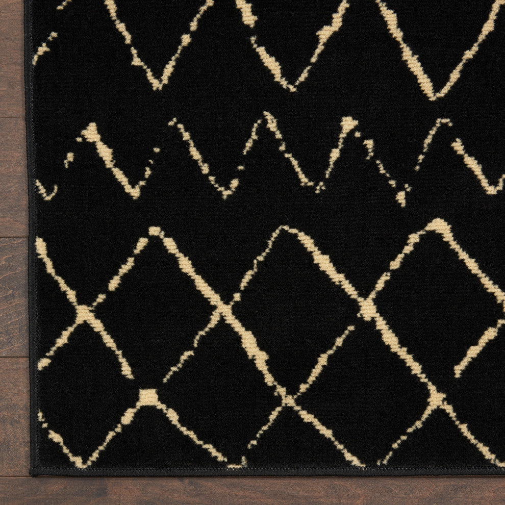 Nourison Grafix 7'' x 10'' Black Bohemian Indoor Area Rug