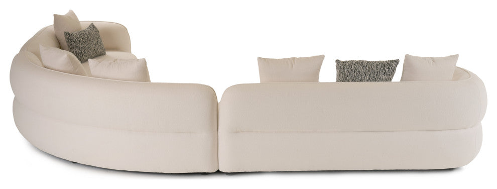 Divani Casa Drayton Modern Off-White Fabric Sectional Sofa