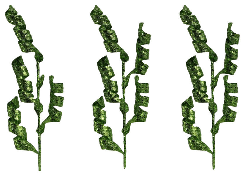 26"H Glitter Spiral Spray Christmas Decor, Green