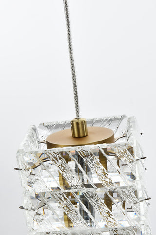 Elegant Lighting 3680D9 Aston 24"W Crystal Multi Light Pendant - Satin Gold