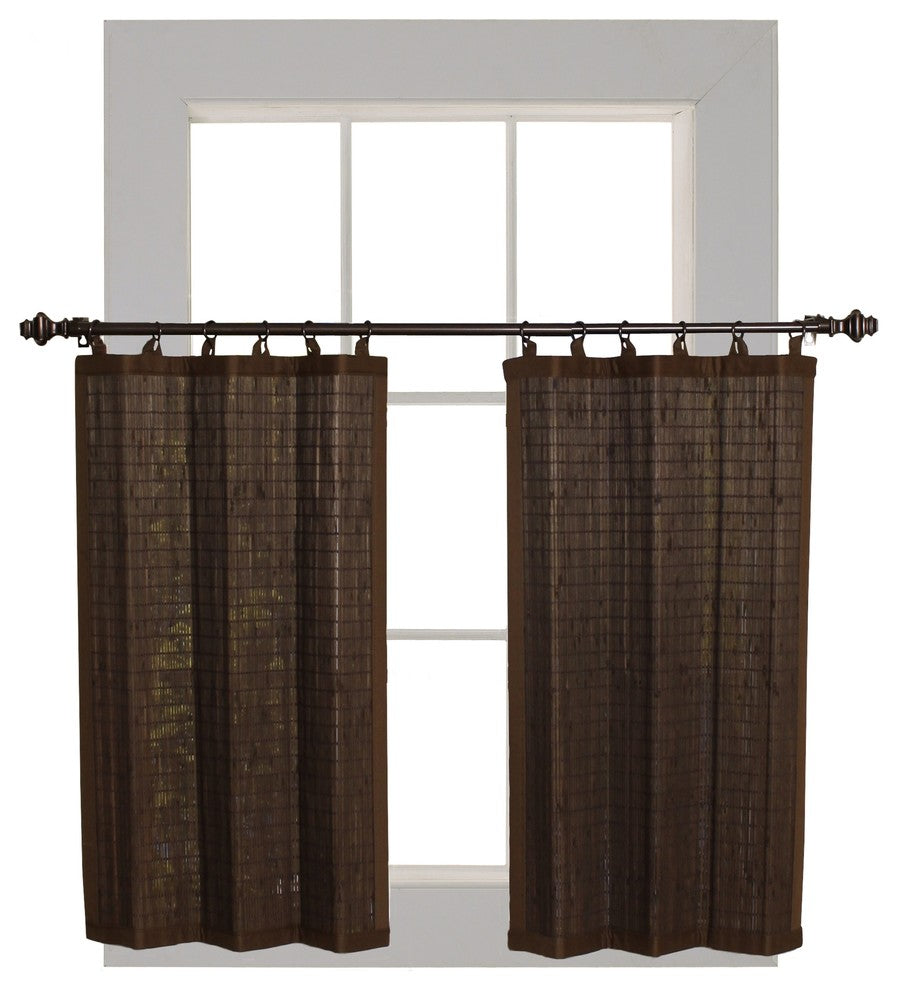Versailles Patented Ring Top Bamboo Tier Set, Espresso, 36"
