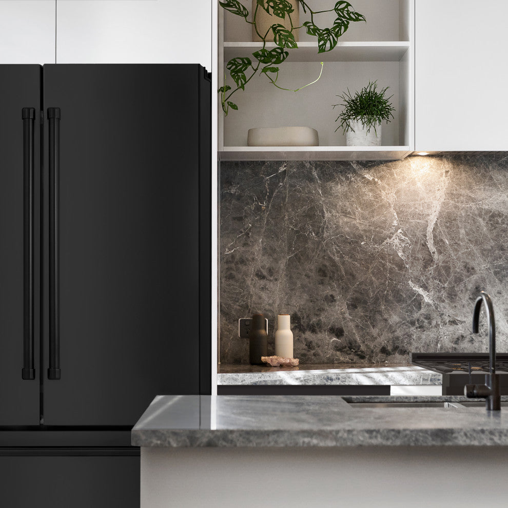ZLINE 36" Black Stainless 4-Door French Door Refrigerator (RFM-36-BS)