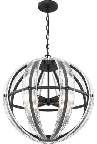 Quoizel QOP5179MBK Four Light Pendant, Matte Black Finish