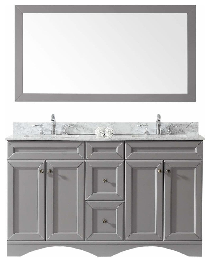 Talisa 60" Double Bathroom Vanity Set in Gray