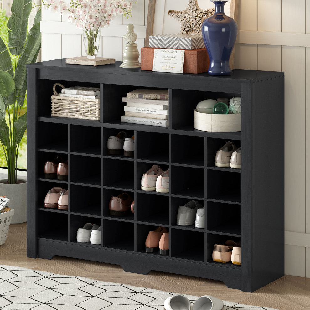 Gewnee Modern Shoe Cabinet with Curved Base