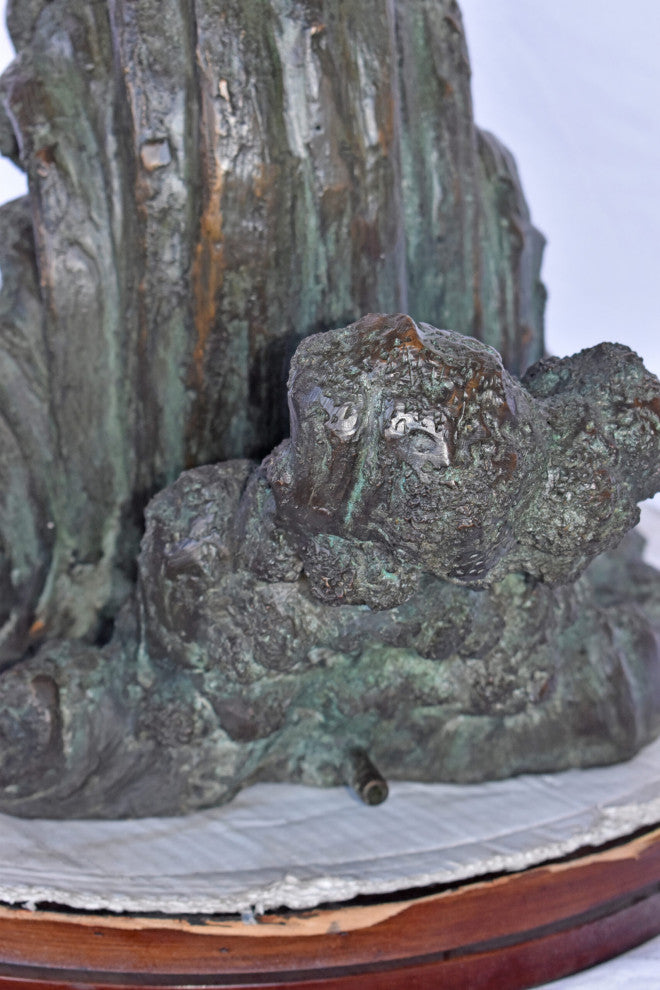 Fountain of A Dolphin Jumping of The Water Made of Bronze Size: 21"x 30" x 50"
