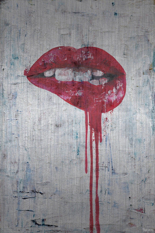 "Tainted Lips" Painting Print on Brushed Aluminum, 40"x60"