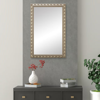 Hillsborough Framed Wall Mirror, Nickel, 28"x60"