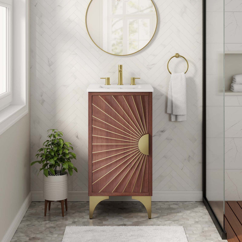 Daylight 18" Bathroom Vanity, White Walnut