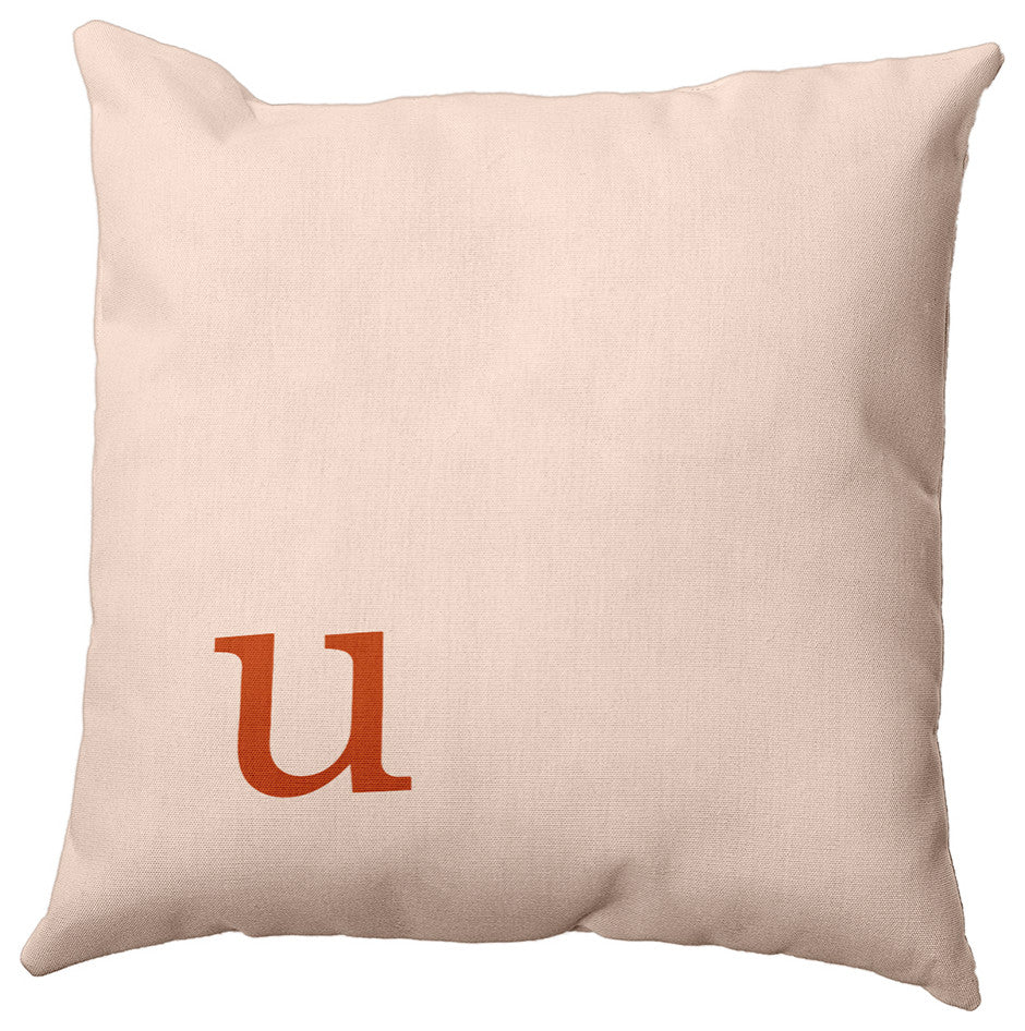 26"x26" Modern Monogram Decorative Throw Pillow, Sienna
