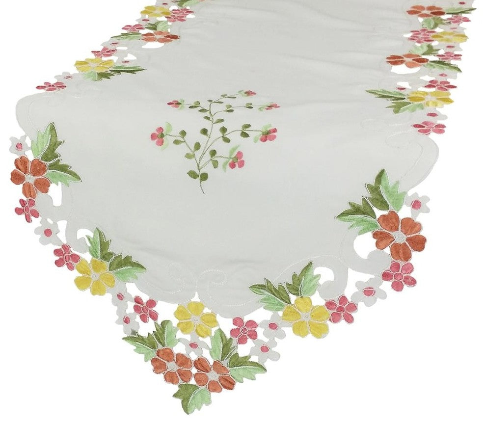 Fancy Flowers 15"x54" Table Runner, Pink
