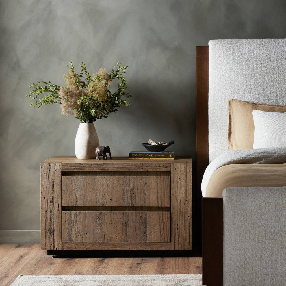 Abaso Nightstand Rustic Wormwood Oak