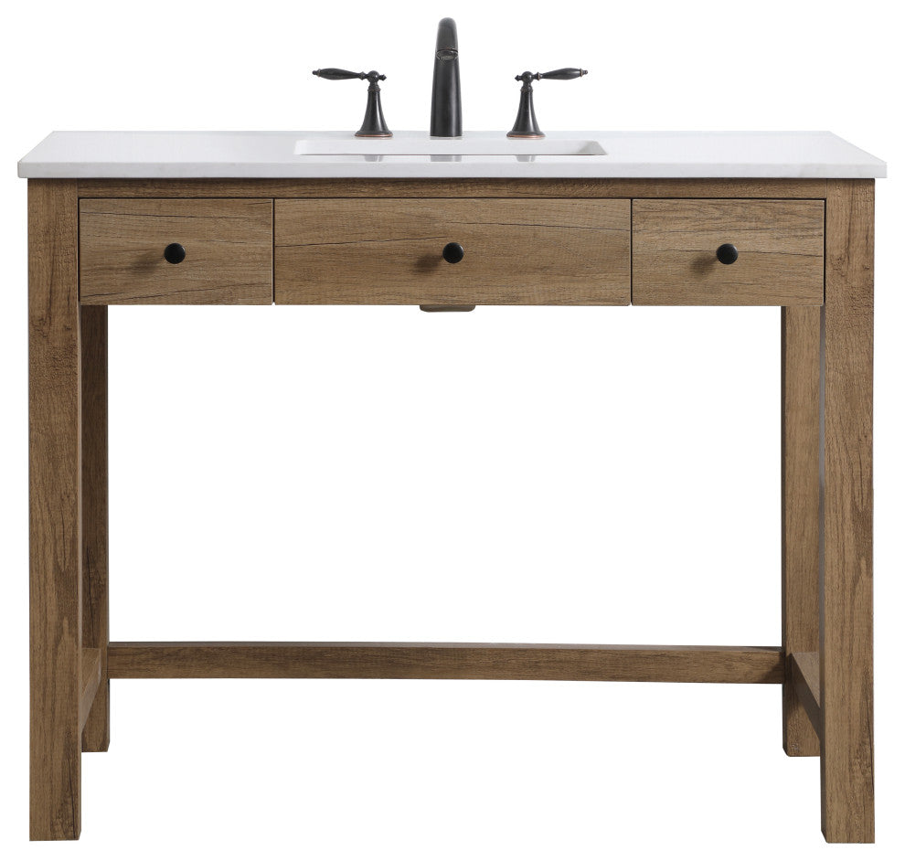 42" ADA Compliant Bathroom Vanity, Natural Oak