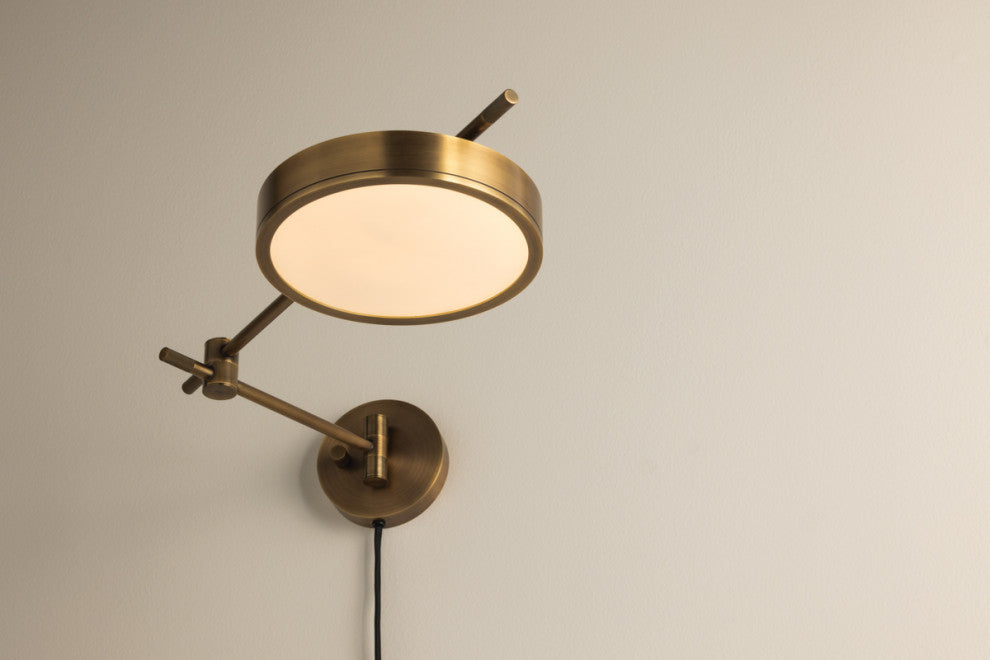Troy Lighting Thatcher Plug-in Sconce Patina Brass