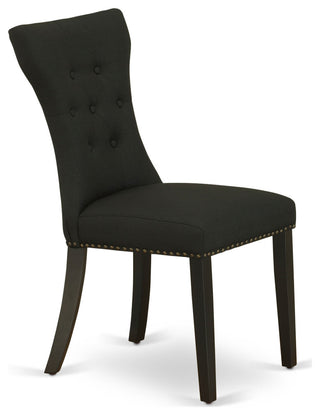 5Pc Small Dining Set - 4 Upholstered Chairs, Table Wood Frame -High Back & Black