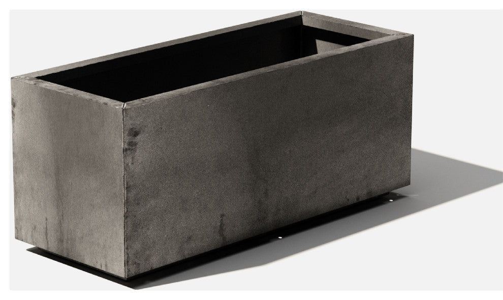 Metallic Series Corten Steel Long Box Planter, Large