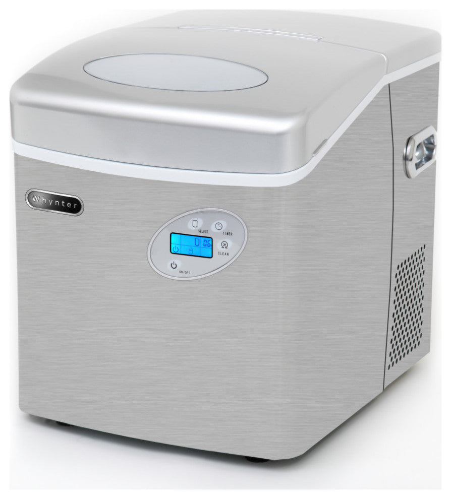 Portable Ice Maker With 49Lb Capacity Stainless Steel With Water Connection