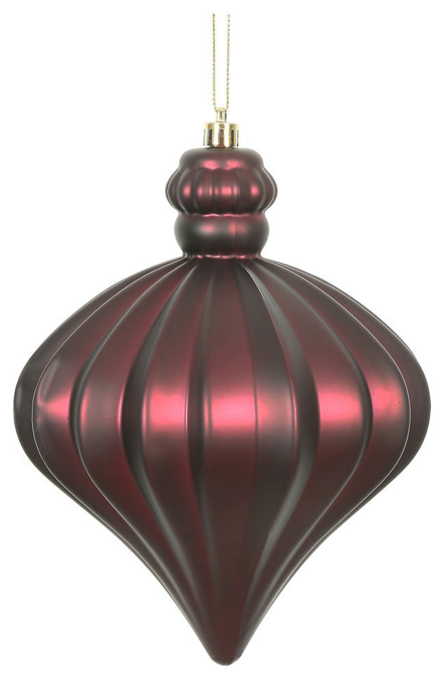 Vickerman 6" Matte Onion Drop, 4 per Bag, Wine