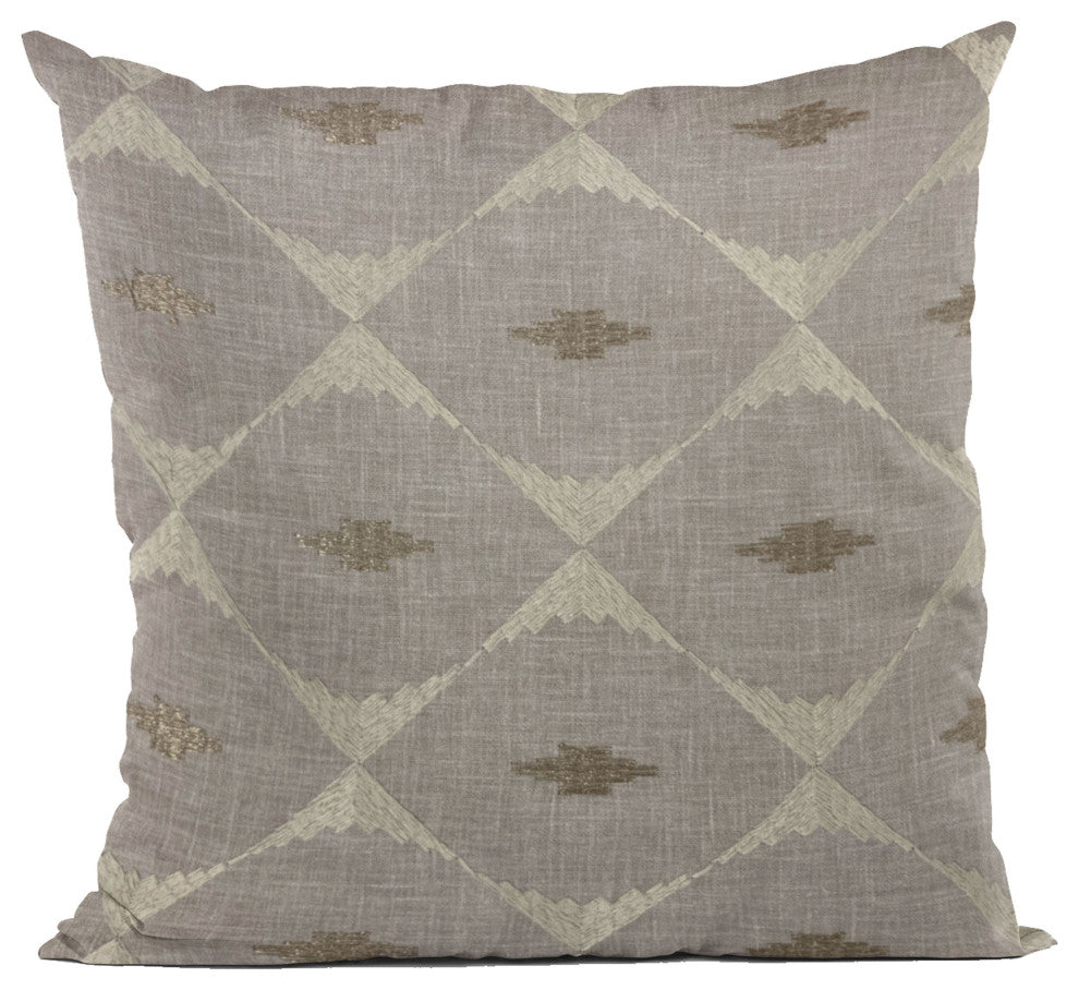 Plutus Gray Cubes Diamond Luxury Throw Pillow, 24"x24"