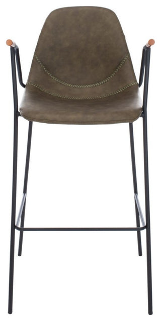 Safavieh Tanner Mid Century Barstool, Olive/Black